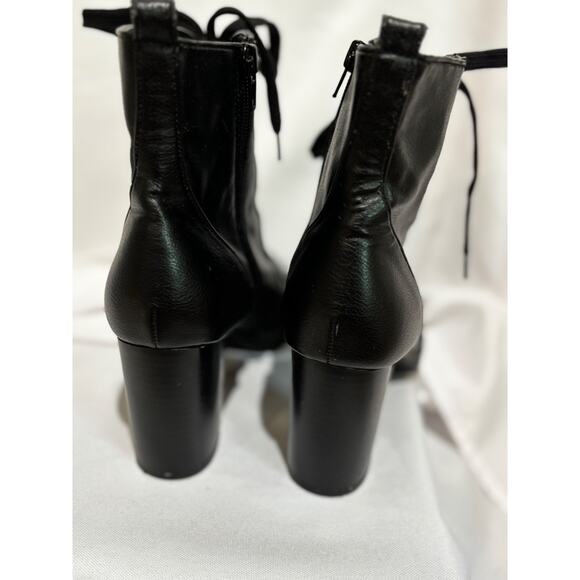 Brash block heel Chunky Combat Boots Women's Sz 8.5 Black Zipper Grunge goth - Picture 6 of 12